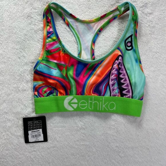 Women ETHIKA Racer Back Sports Bra Size XS NWT - Picture 1 of 4